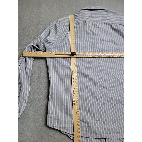 Vtg Abercrombie Fitch Mens XL Shirt Button  Muscle Blue Green Cotton Stripe 90s - Picture 11 of 13